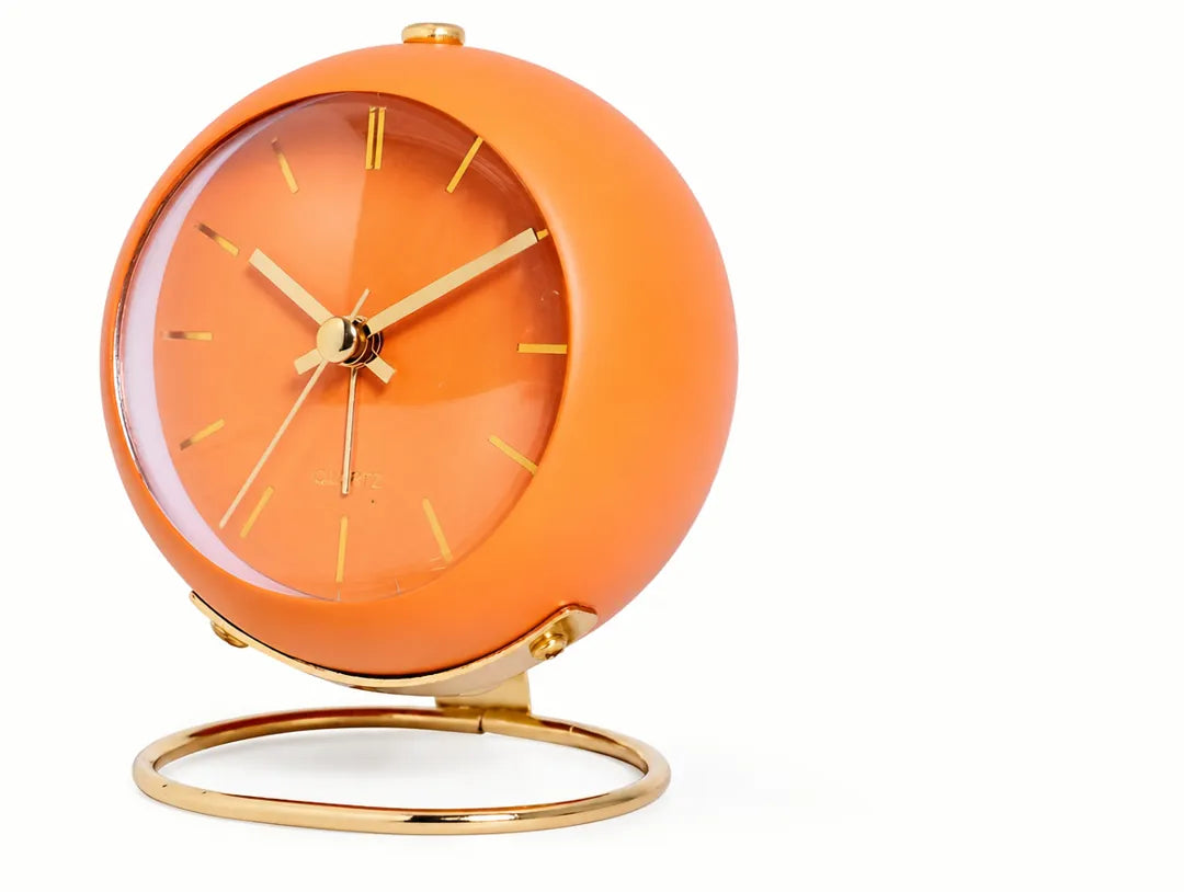Nordvik - Silent Quartz Desk Alarm Clock - Orange