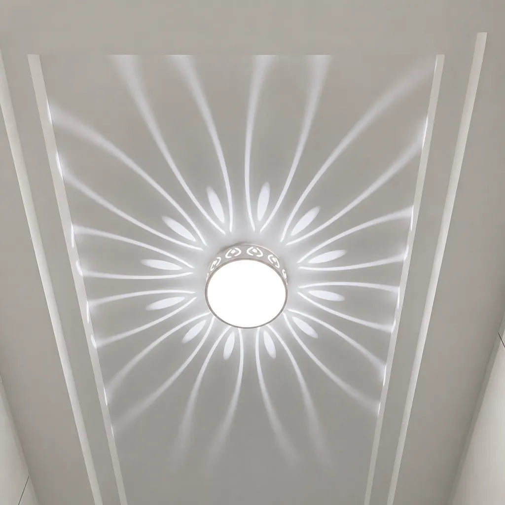 Solarra - Decorative Flush Ceiling Light Sunburst Pattern