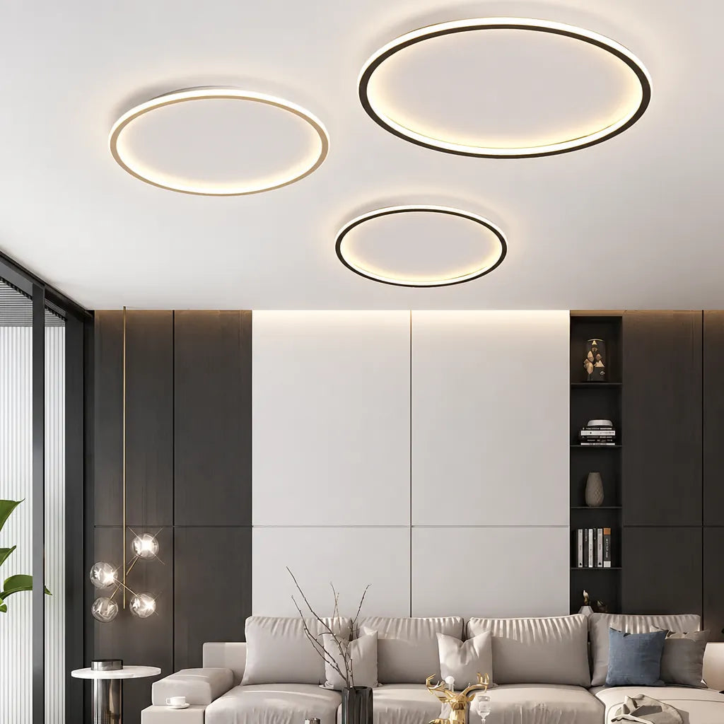 Rinova - Round Halo Flush LED Ceiling Light - White