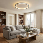 Round LED ceiling light with a circular illuminated ring