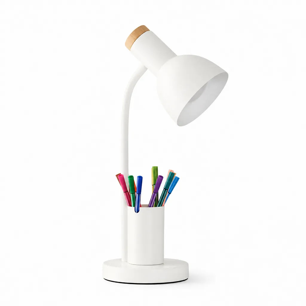 Lumivex - Adjustable Desk Lamp with Pen Holder - White