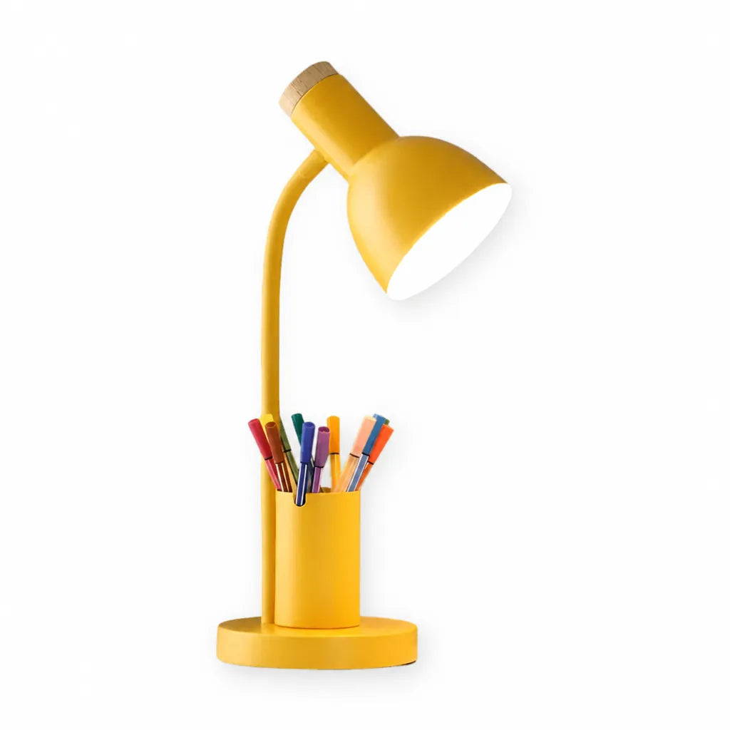 Lumivex - Adjustable Desk Lamp with Pen Holder - Yellow