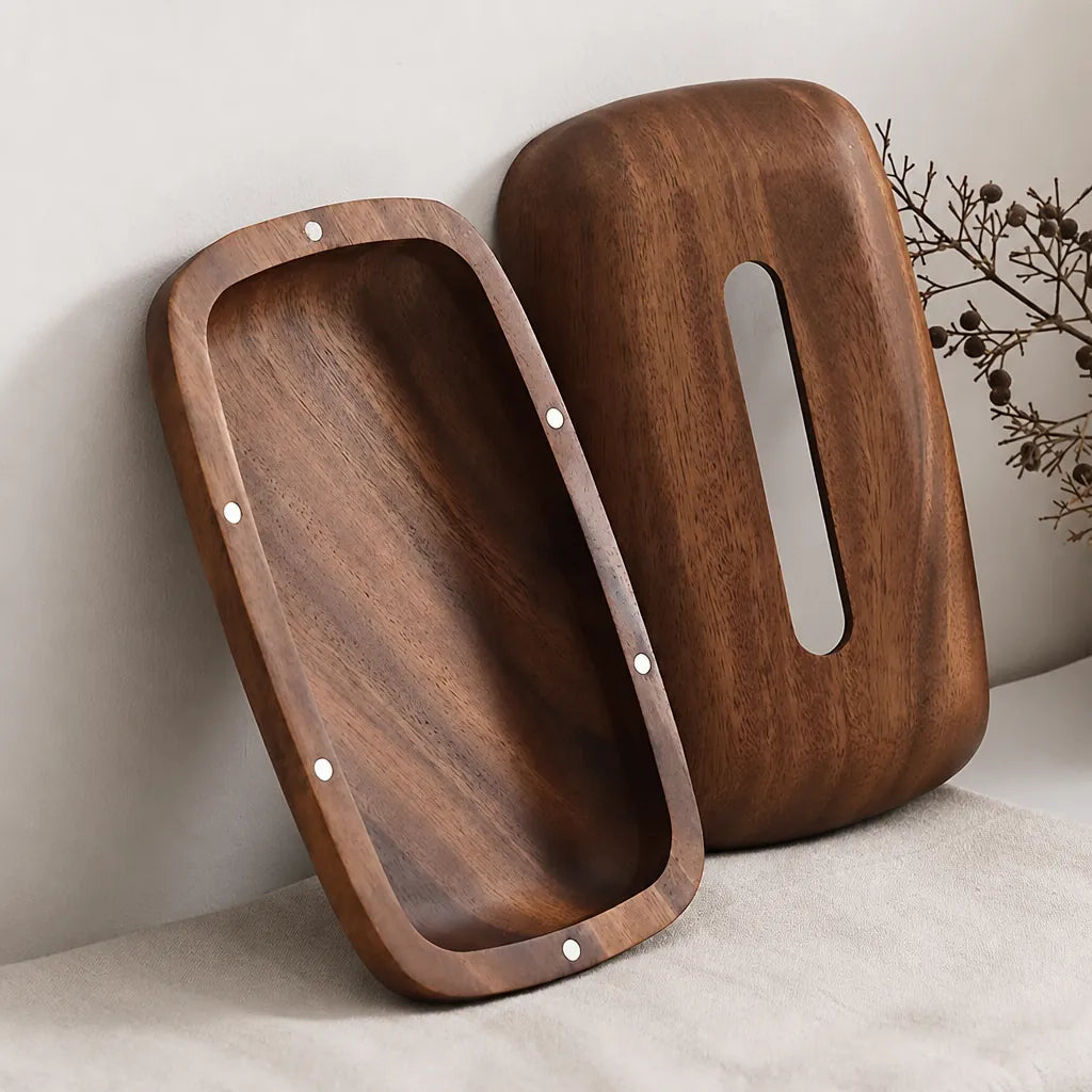 Woodara - Walnut Tissue Box Holder Minimalist