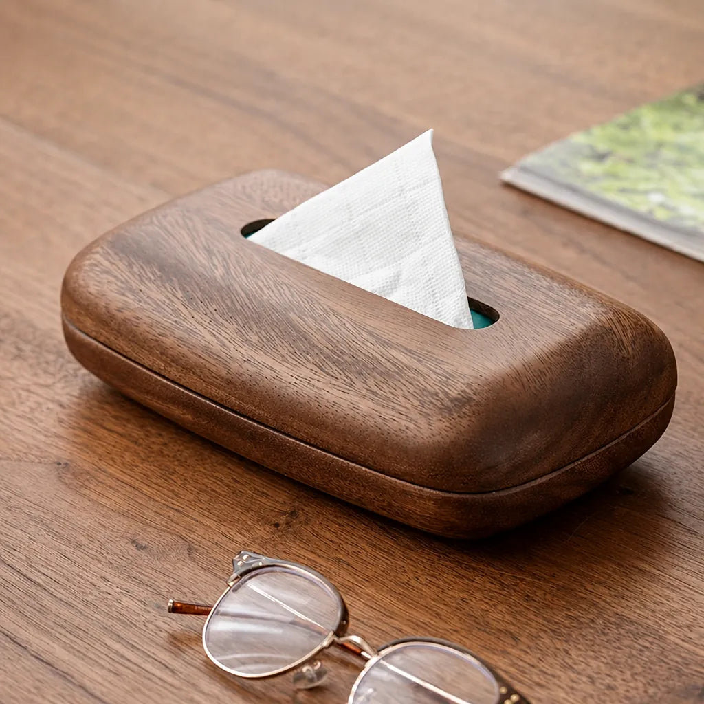 Woodara - Walnut Tissue Box Holder Minimalist
