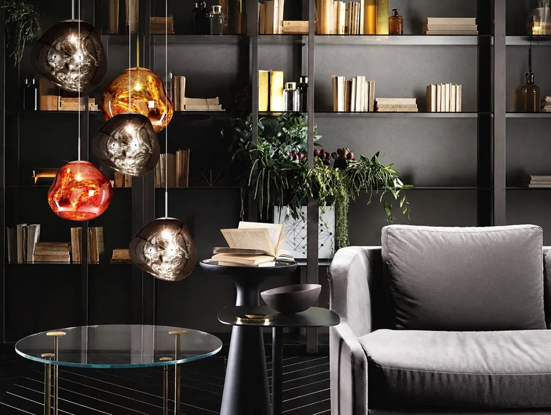 Lavorra - Irregular Molten Glass-Style Pendant Ceiling Light - Yellow