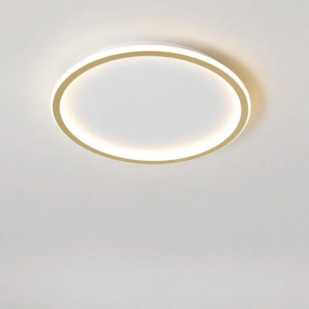 Rinova - Round Halo Flush LED Ceiling Light - Yellow