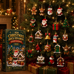 24-day Christmas advent calendar with colourful mini brick ornaments