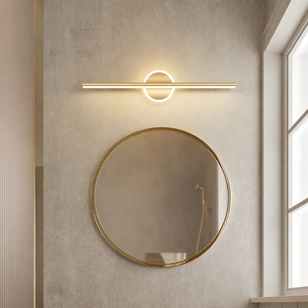 Linovo - Bar and Circle Wall Light LED Modern - Black 40cm