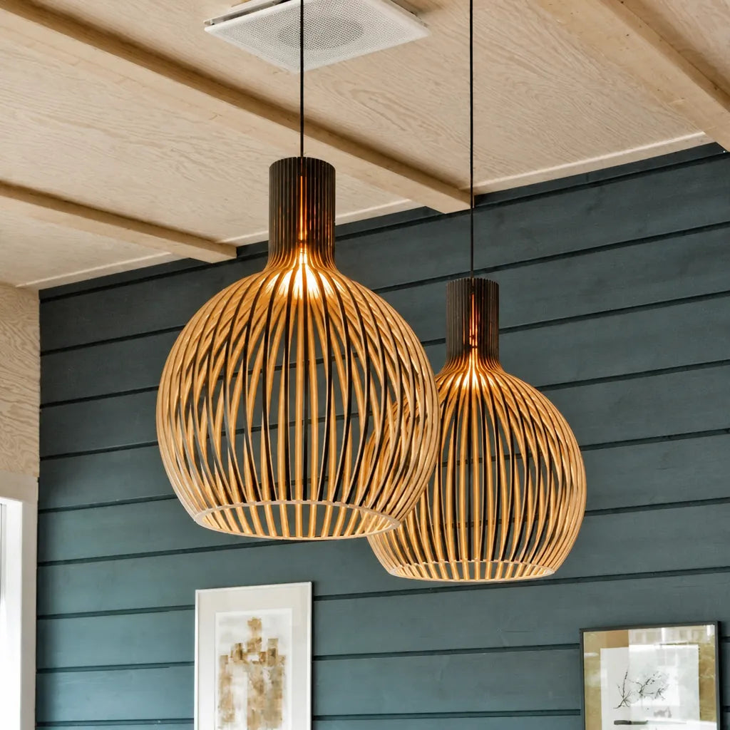 Oravio - Slatted Orb Pendant Ceiling Light Fixture