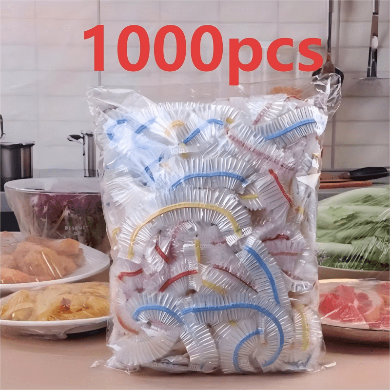 Pack of clear disposable elastic food covers for bowls and plates