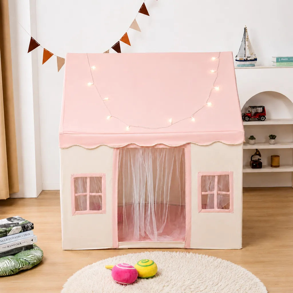 Playori - Kids Indoor Playhouse Tent Foldable - Pink