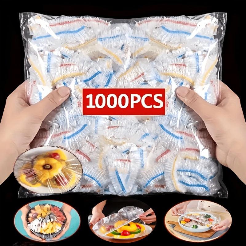 Pack of clear disposable elastic food covers for bowls and plates