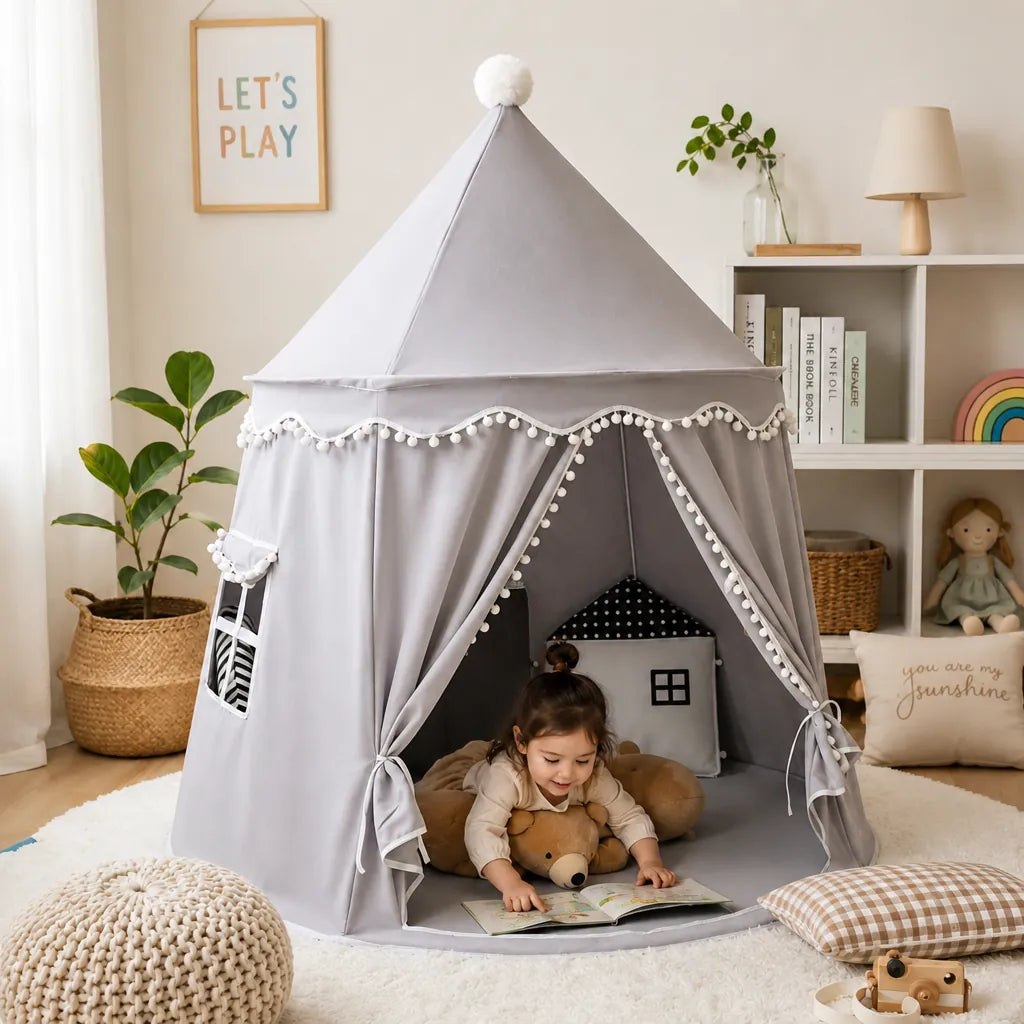 Castelia - Princess Play Tent for Children Indoor - Grey