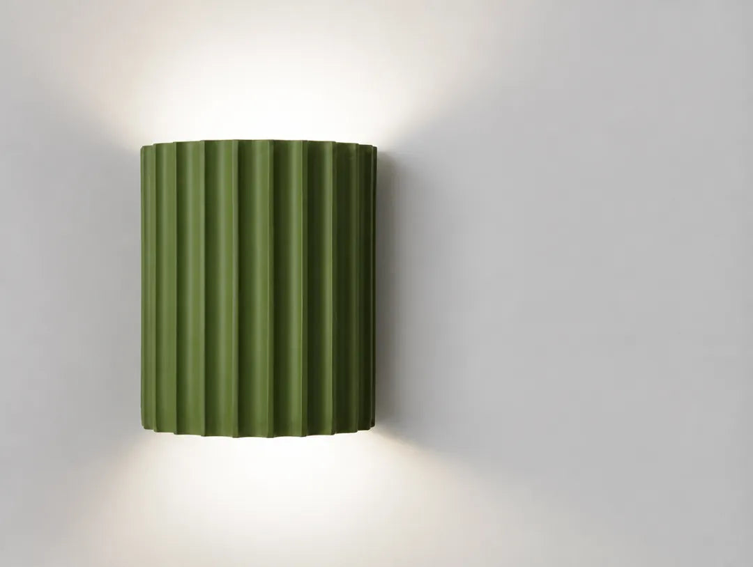 Ridova - Fluted Up-Down Indoor Wall Light - Green