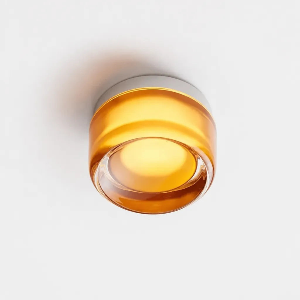 Luminel - Dimmable Flush Mount Round Ceiling Light - Orange