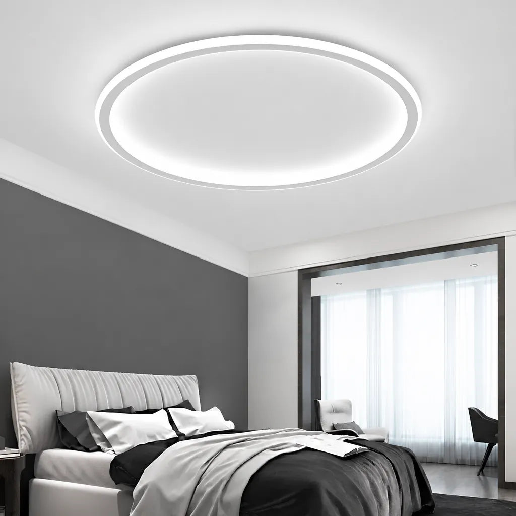 Rinova - Round Halo Flush LED Ceiling Light - White