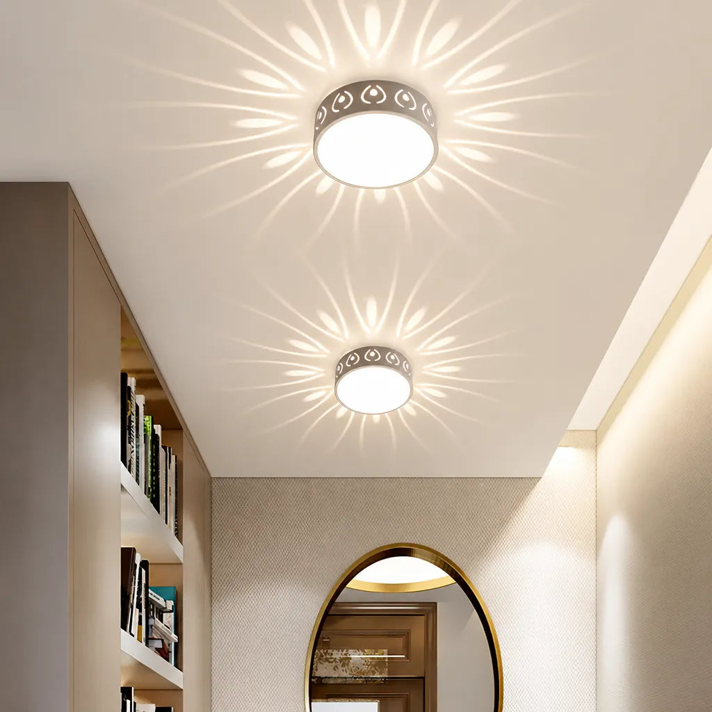 Solarra - Decorative Flush Ceiling Light Sunburst Pattern