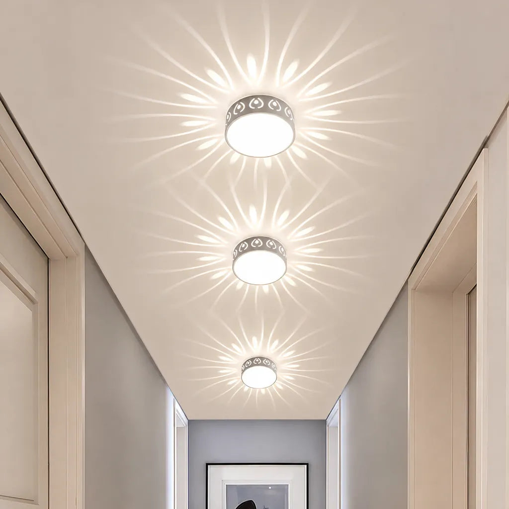 Solarra - Decorative Flush Ceiling Light Sunburst Pattern