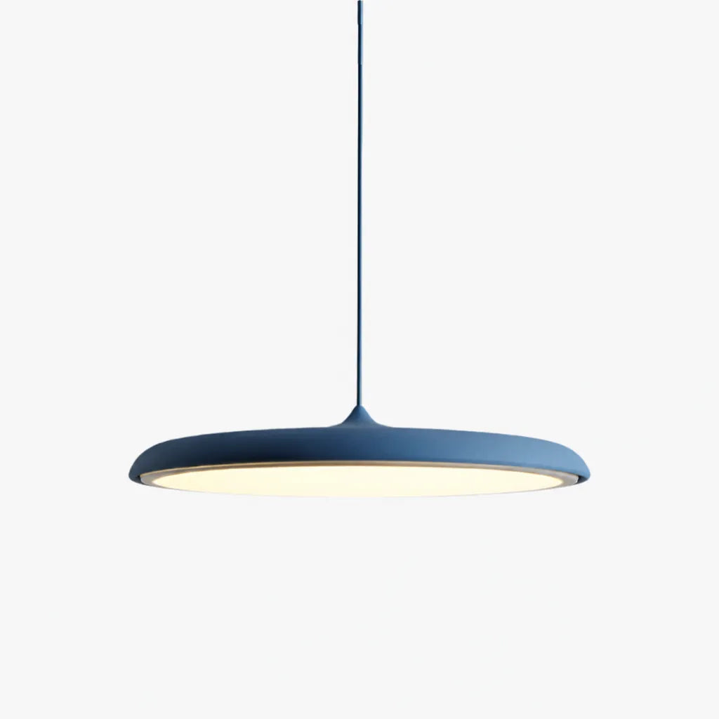 Diskara - Flat Round LED Pendant Ceiling Light - Blue
