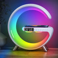 Smart alarm clock with digital display and colour-changing ring light