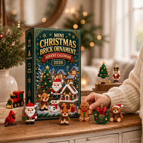 24-day Christmas advent calendar with colourful mini brick ornaments