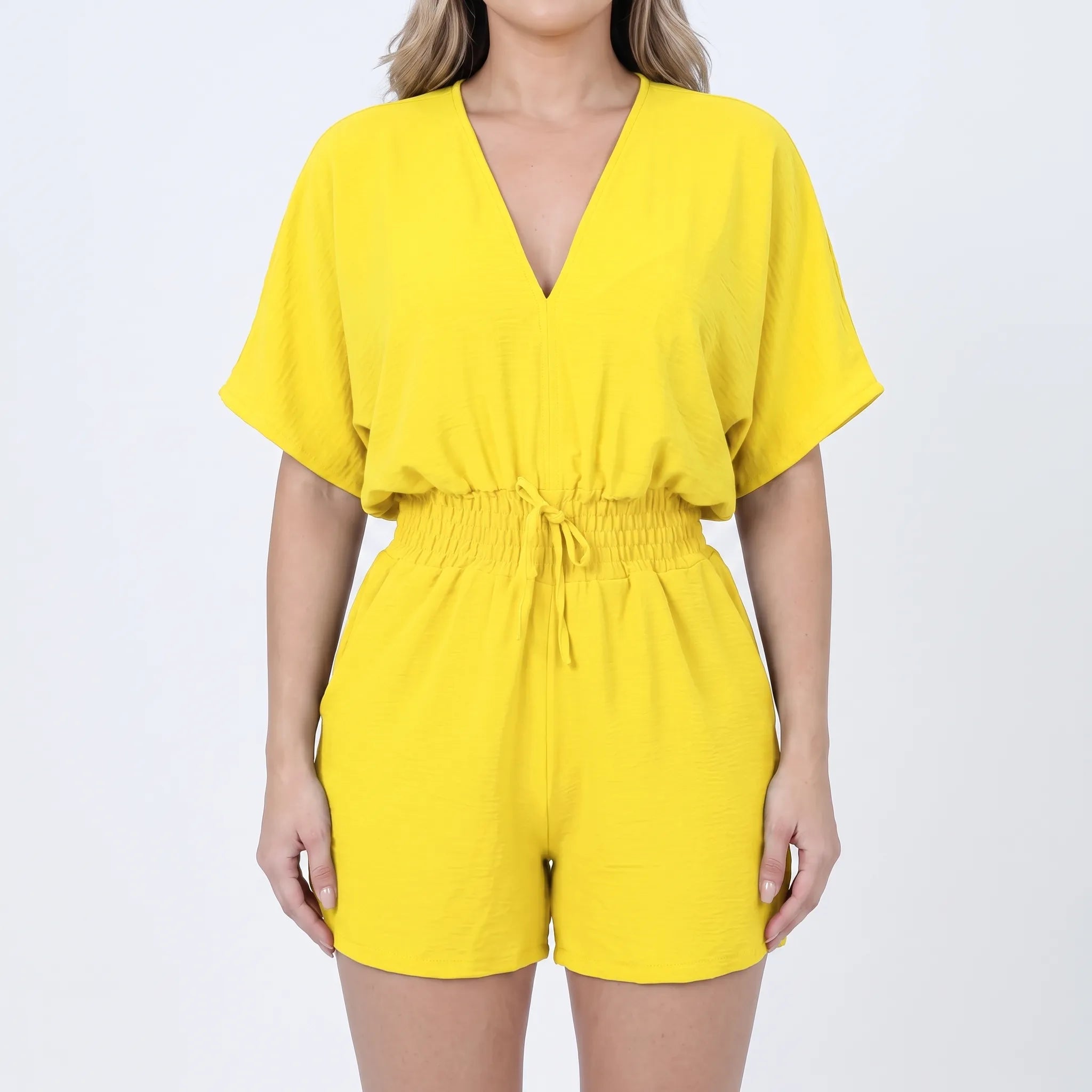 Arlisa  - Casual Short-Sleeved V-Neck Summer Romper Weekend Socialising