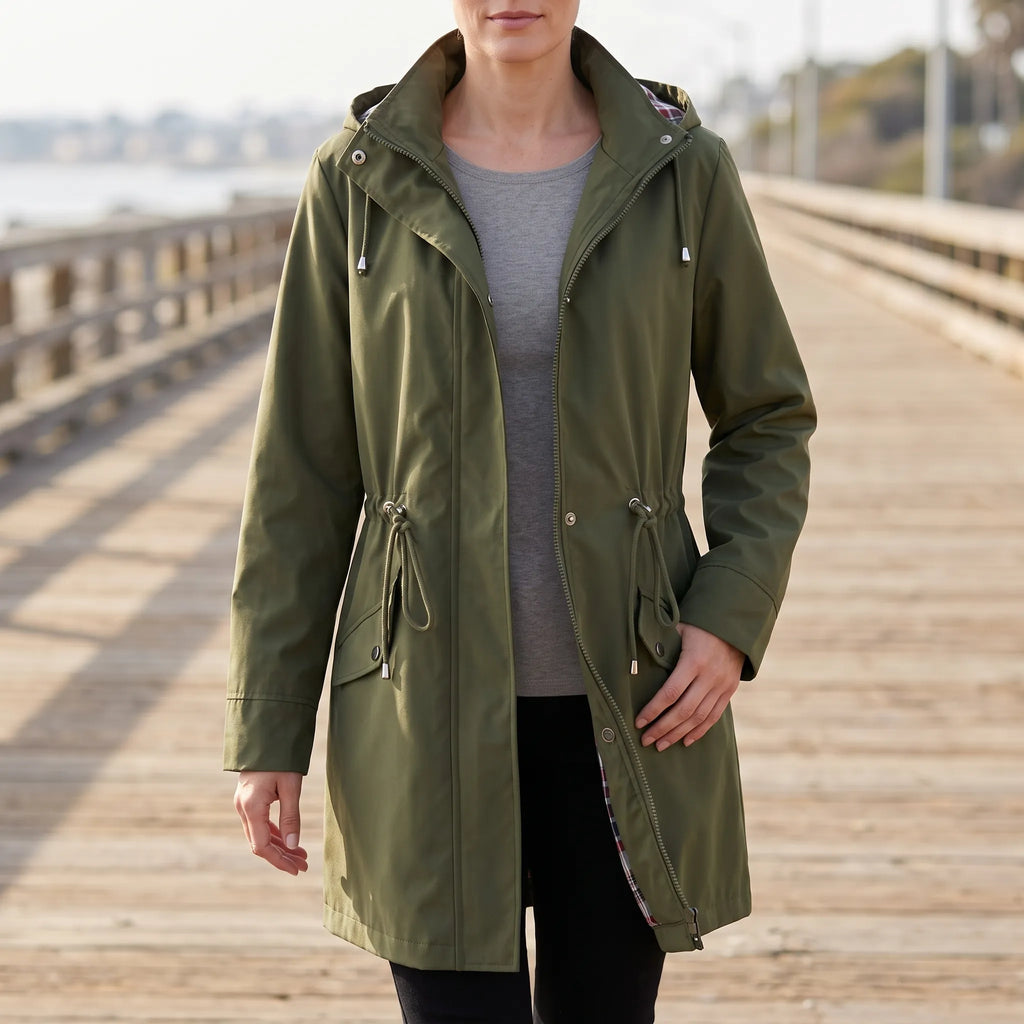 Auroven  - Longline Hooded Transitional Jacket Rainy Day Commutes