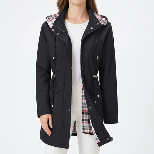 Auroven  - Longline Hooded Transitional Jacket Rainy Day Commutes