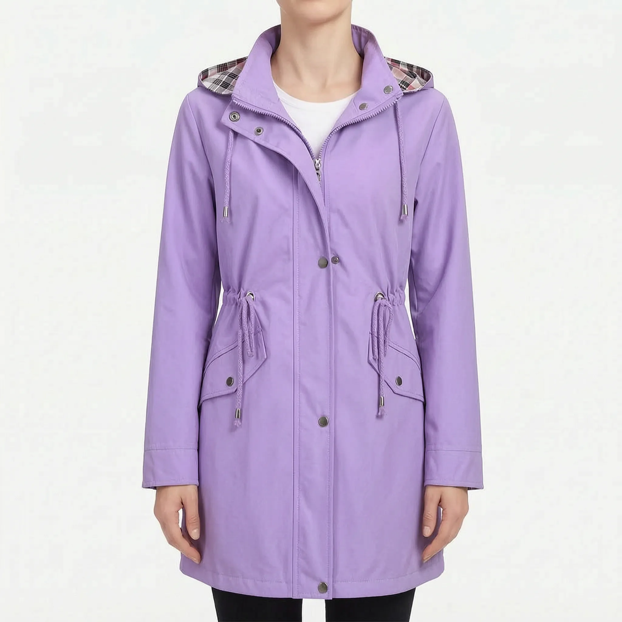 Auroven  - Longline Hooded Transitional Jacket Rainy Day Commutes