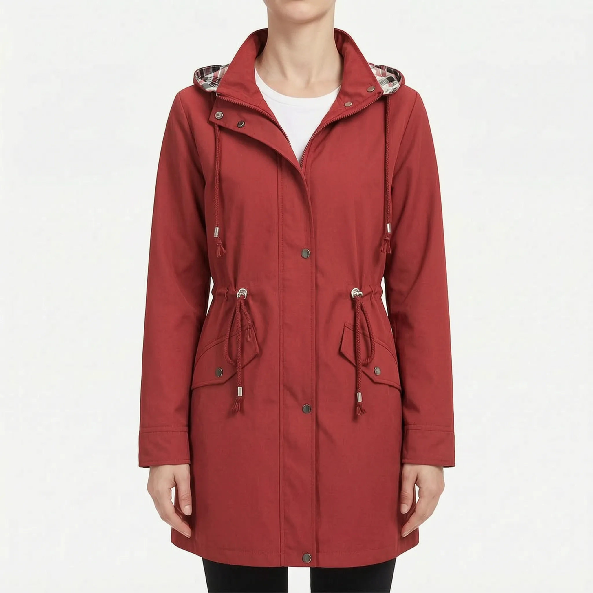 Auroven  - Longline Hooded Transitional Jacket Rainy Day Commutes