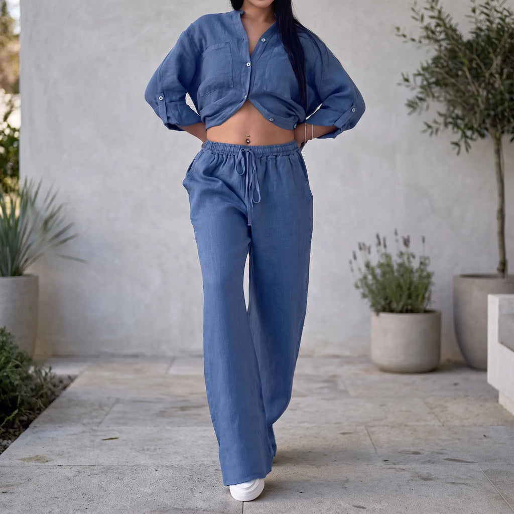 Breezet  - Casual Relaxed Two-Piece Lounge Set Casual Weekend Wear