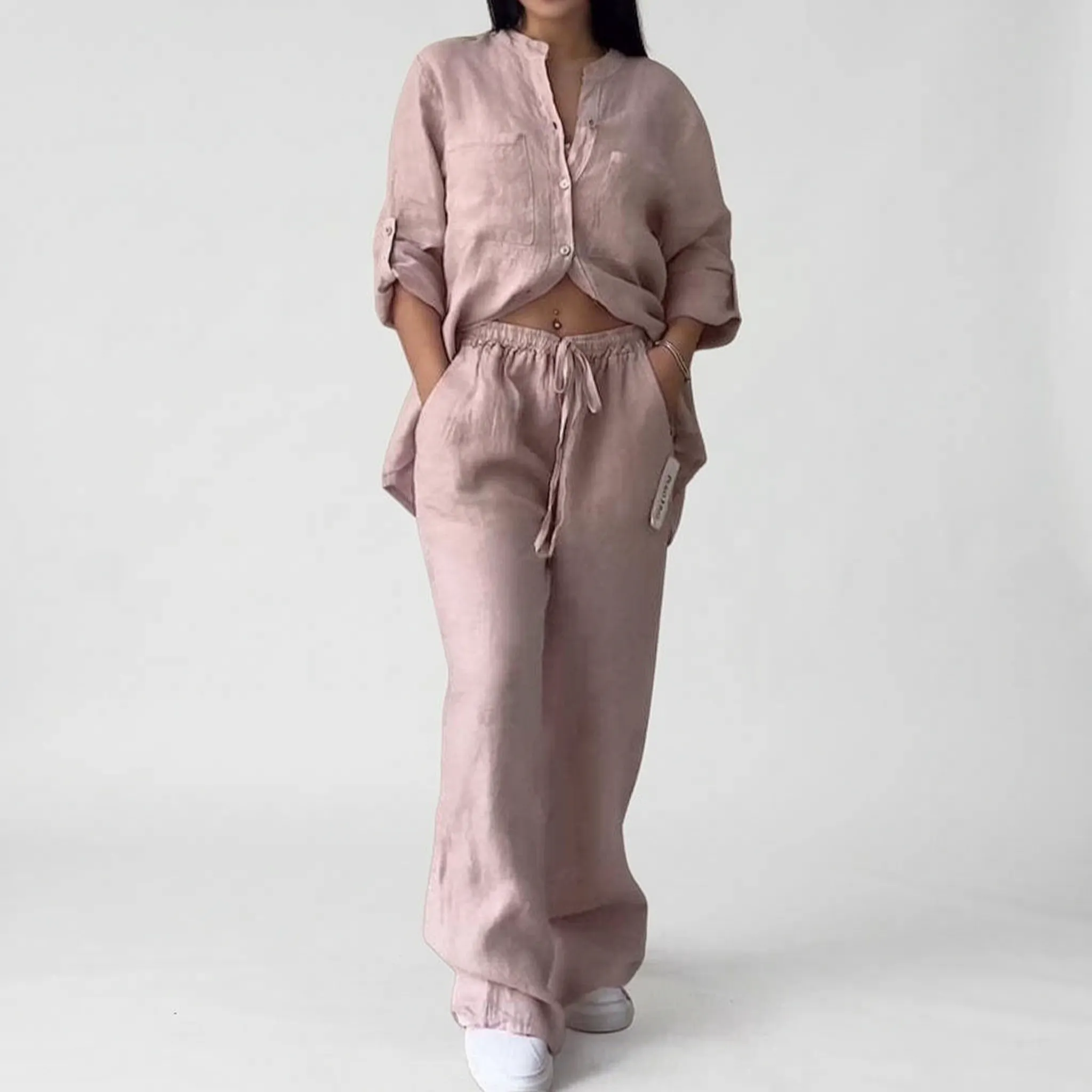 Breezet  - Casual Relaxed Two-Piece Lounge Set Casual Weekend Wear