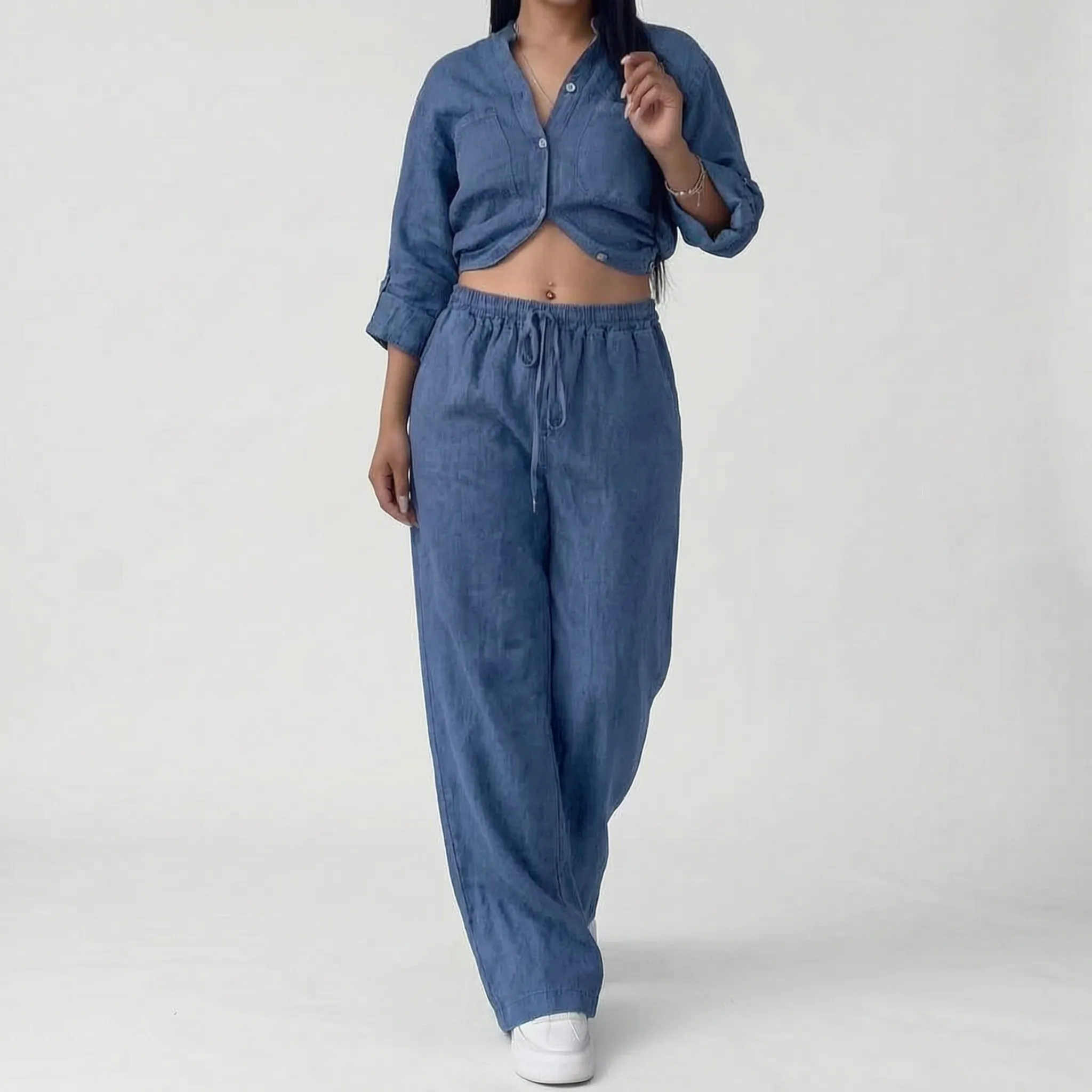 Breezet  - Casual Relaxed Two-Piece Lounge Set Casual Weekend Wear