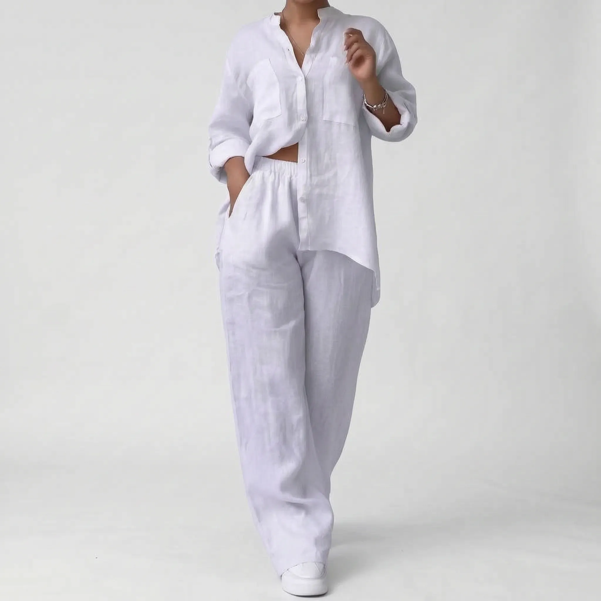 Breezet  - Casual Relaxed Two-Piece Lounge Set Casual Weekend Wear