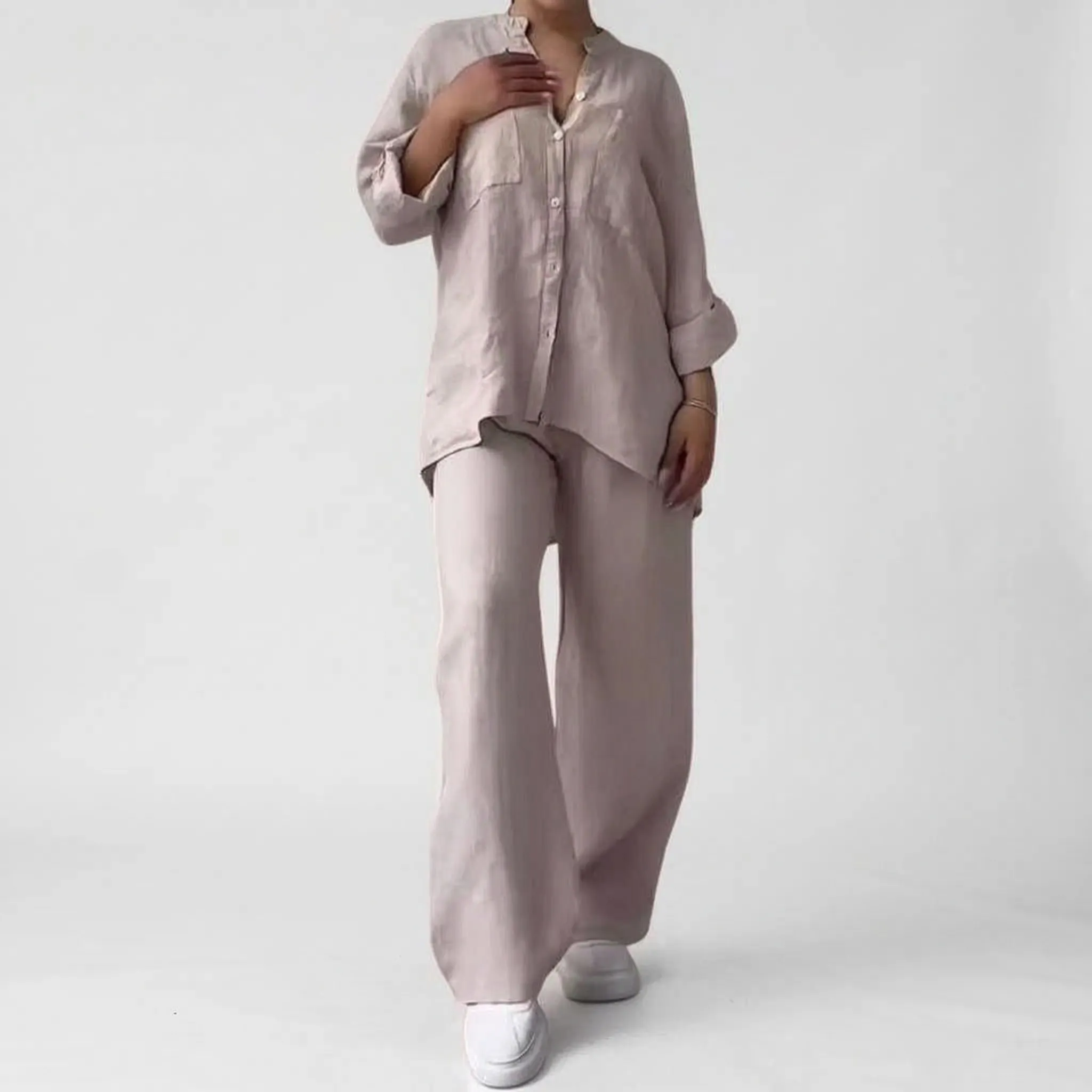 Breezet  - Casual Relaxed Two-Piece Lounge Set Casual Weekend Wear