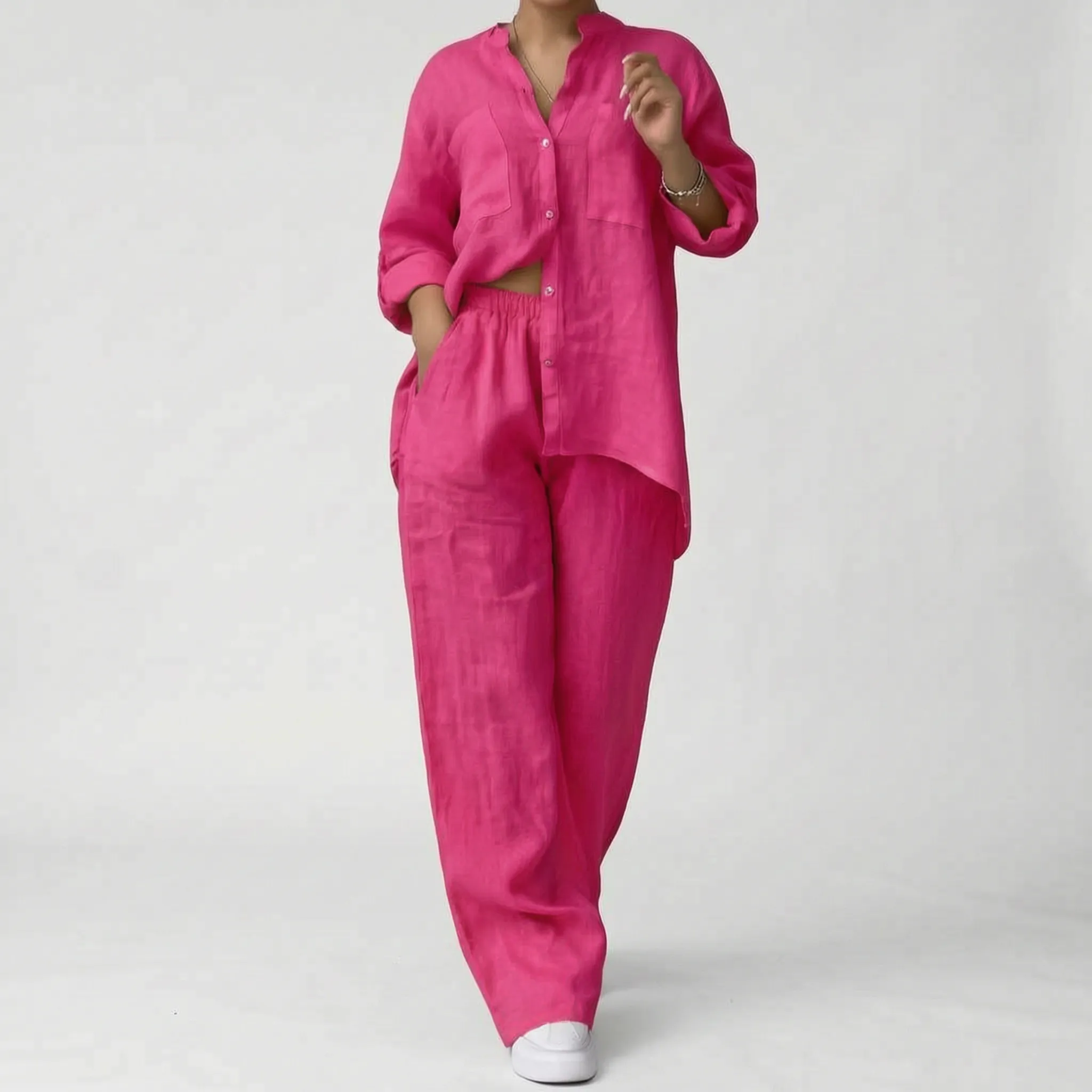 Breezet  - Casual Relaxed Two-Piece Lounge Set Casual Weekend Wear