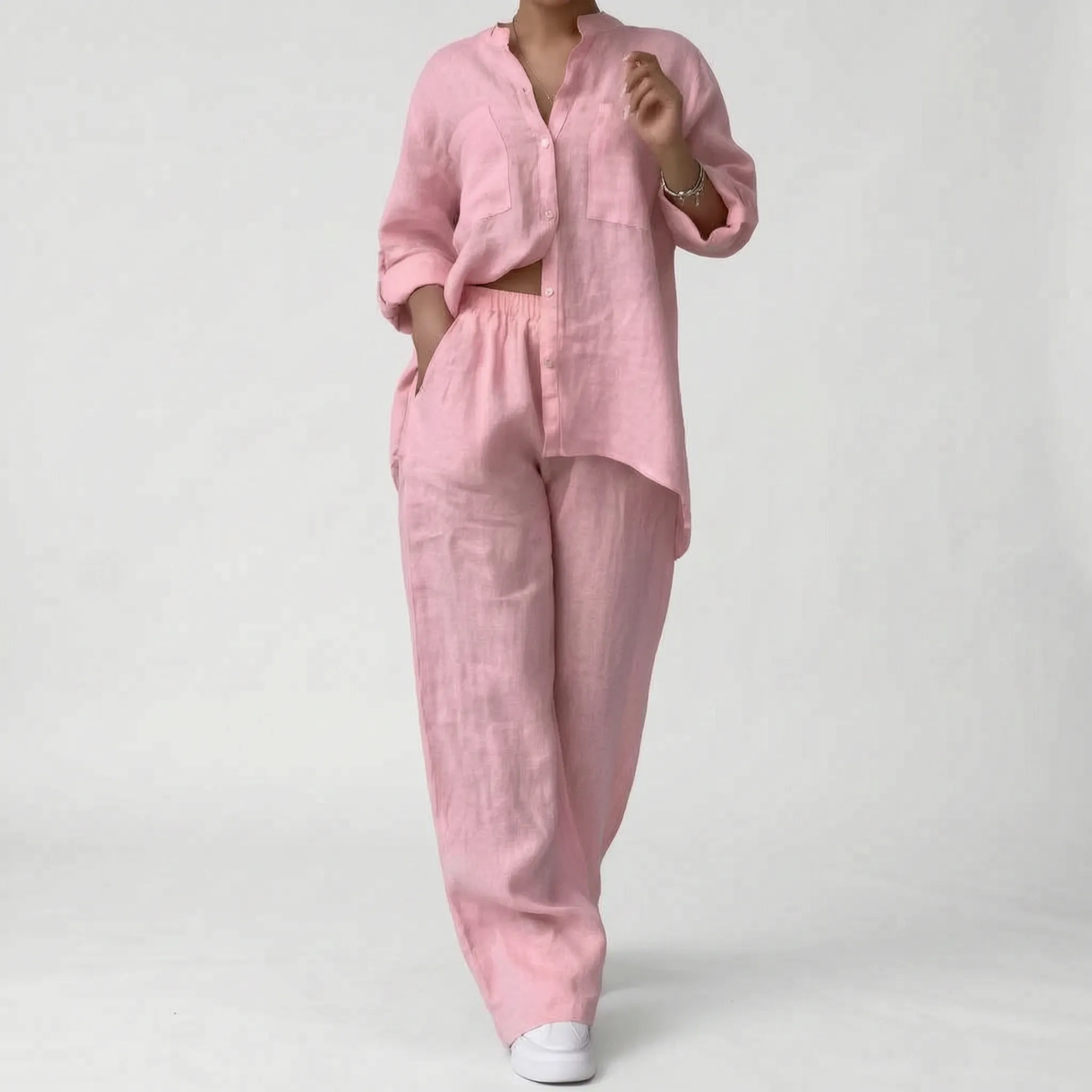 Breezet  - Casual Relaxed Two-Piece Lounge Set Casual Weekend Wear