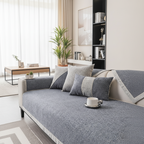 Sofa Cover Couch Slipcover Cotton-Linen Flat Lay - Light Grey
