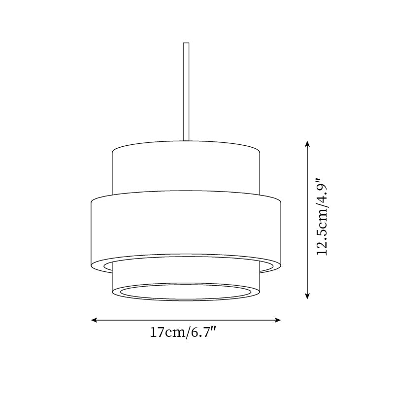 Pendant light with textured travertine shade and brown outer band