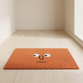 Orange rectangular emoji face welcome doormat