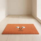 Orange rectangular emoji face welcome doormat