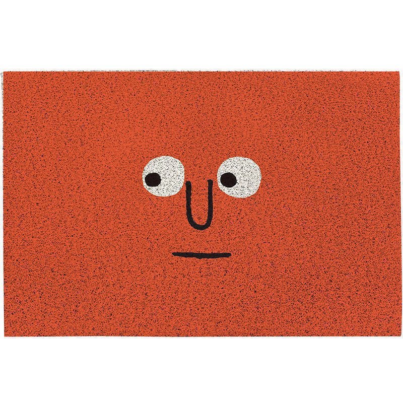 Orange rectangular emoji face welcome doormat