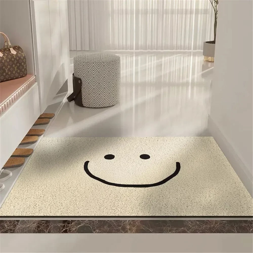 Orange rectangular emoji face welcome doormat