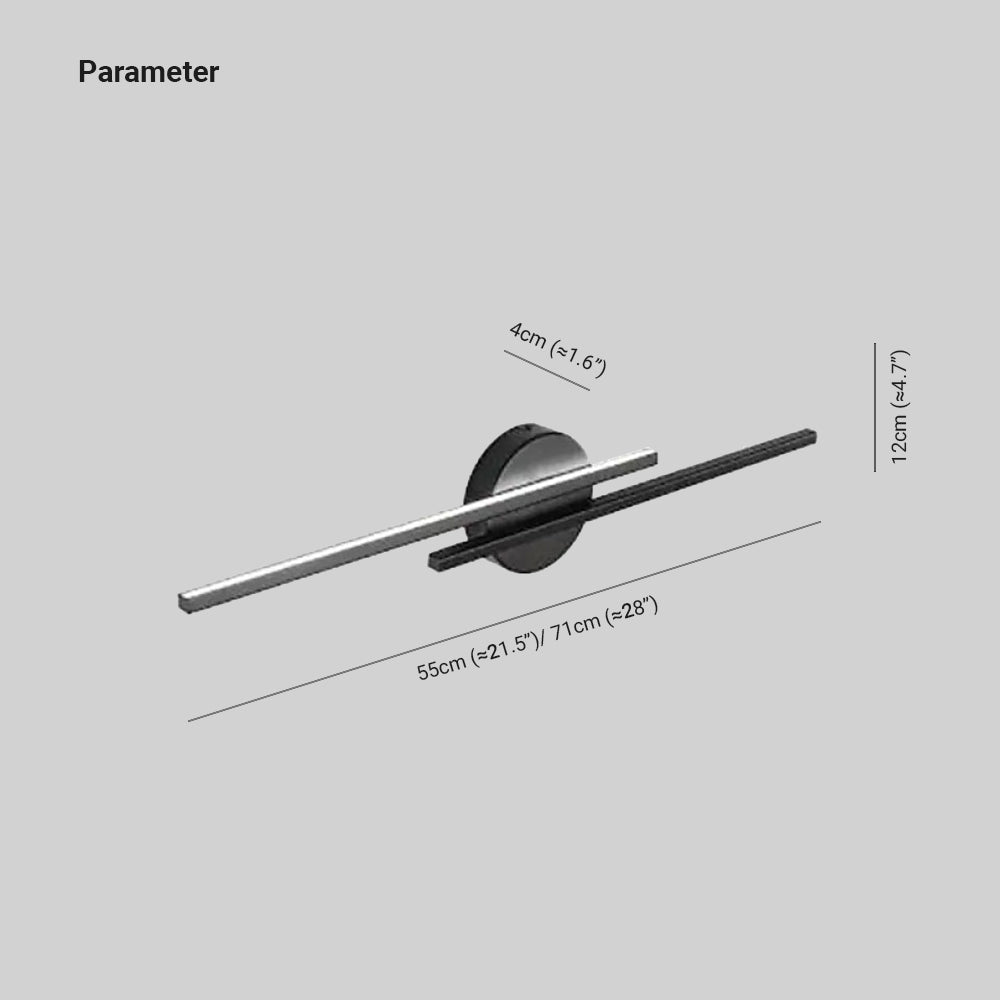 Linear metal wall sconce with round backplate