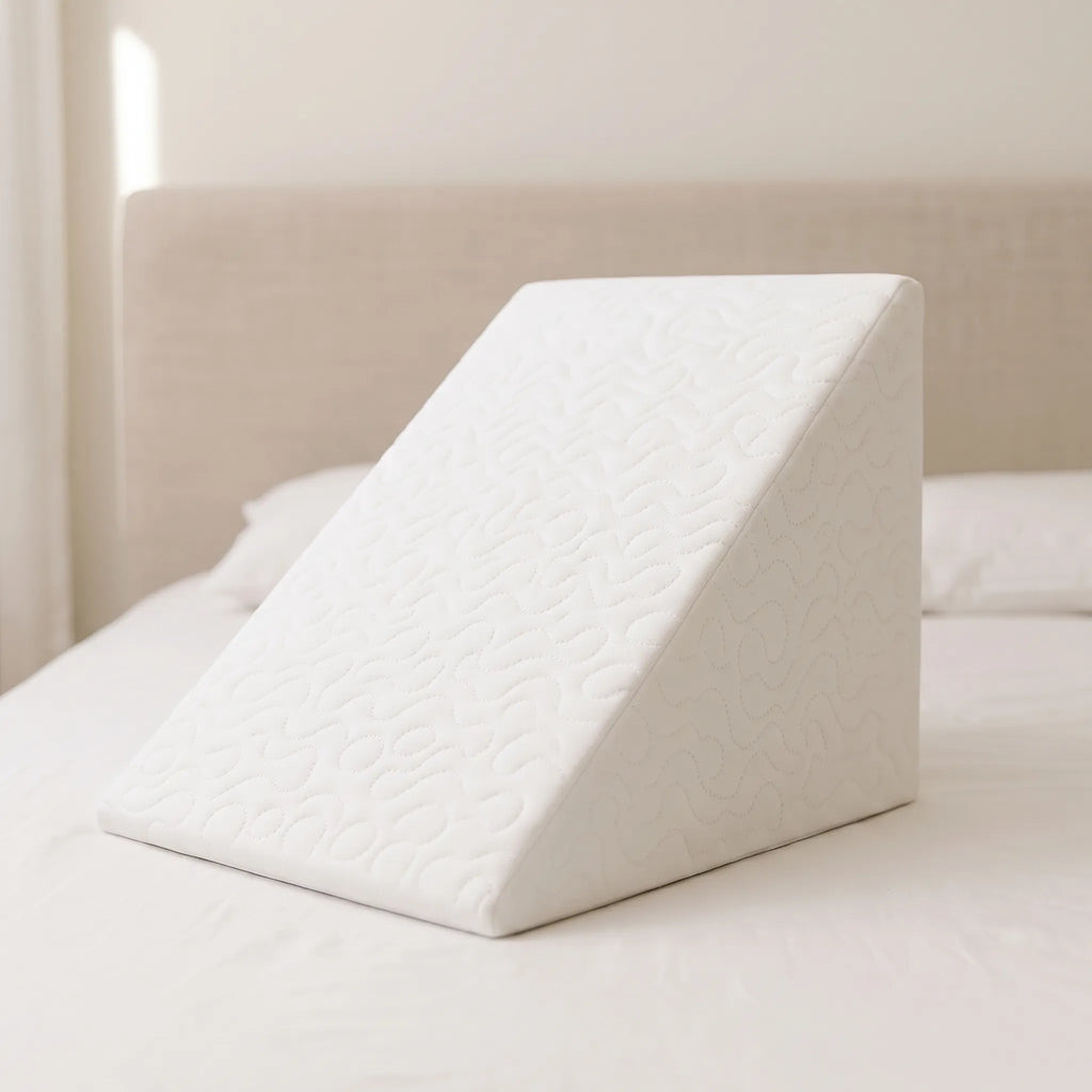 Elevara  - Quilted White Bed Wedge Pillow Upright Bed Reading