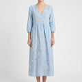 Florana  - Long-Sleeved Floral Midi Dress Weekend Garden Parties