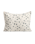 Blueberry muslin pillowcase with scattered blue floral pattern