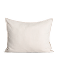 Cream muslin pillowcase with a softly crinkled texture and finished edges