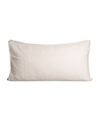 Cream muslin pillowcase with a softly crinkled texture and finished edges