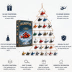Aircraft-themed 24-day advent calendar box with illustrated aviation artwork